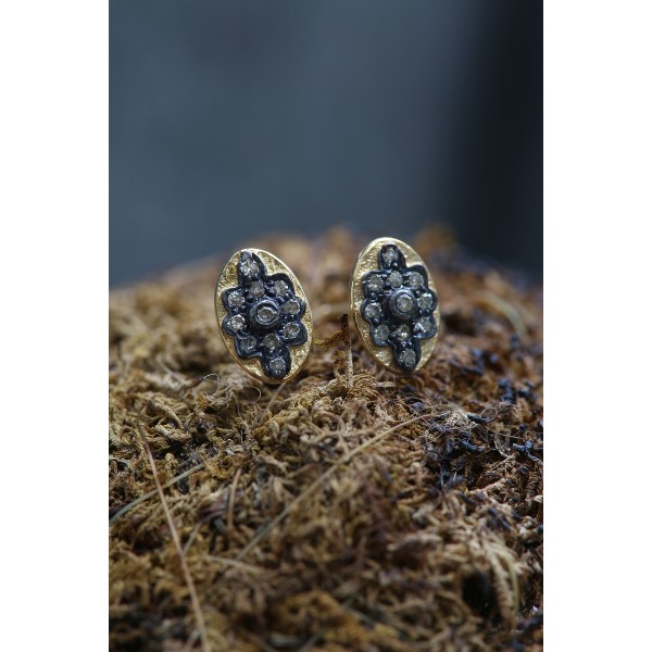 5 Octobre auskarai su deimantais TINY D